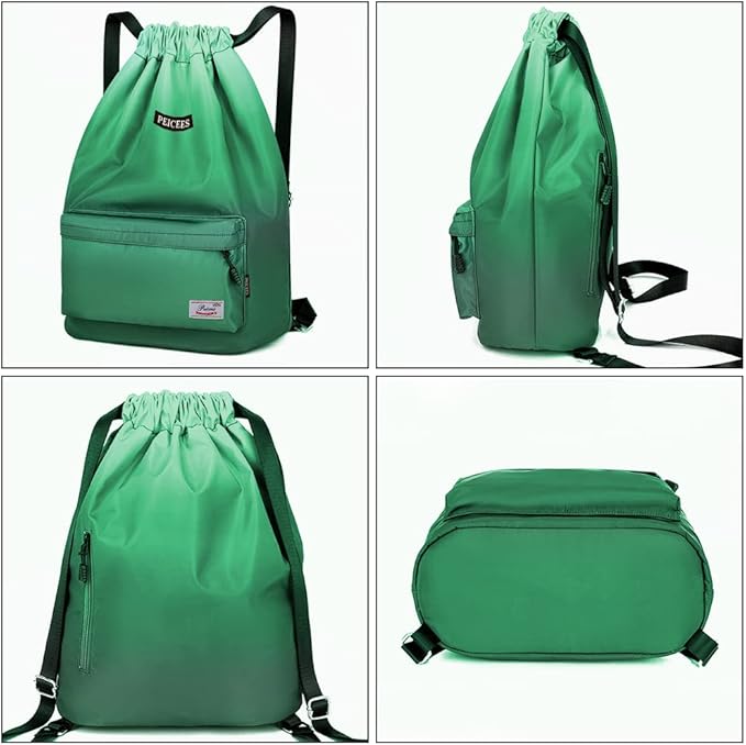 Peicees Waterproof Drawstring Sport Bag Lightweight Sackpack Backpack for Men and Women