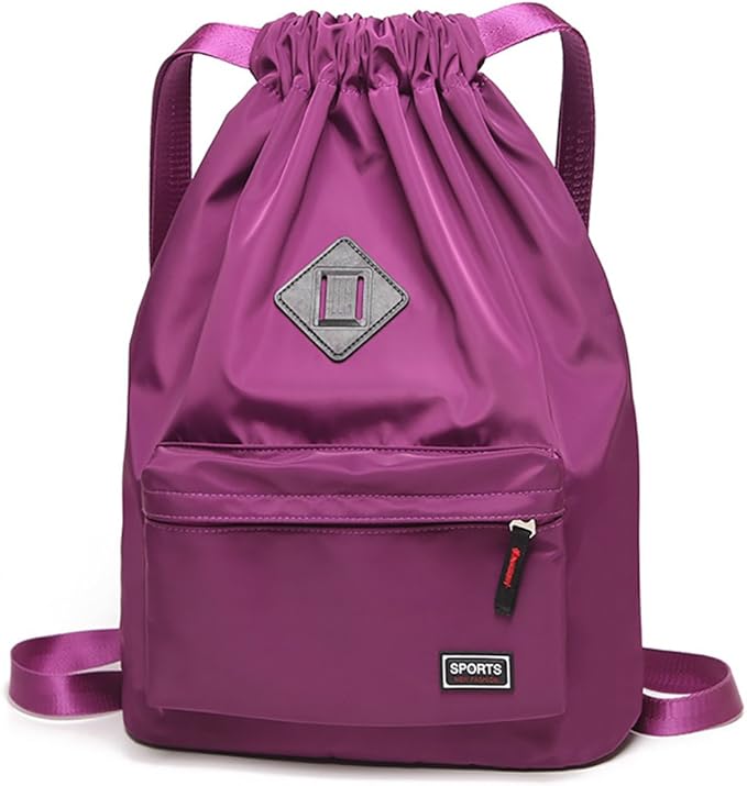 Peicees Waterproof Drawstring Sport Bag Lightweight Sackpack Backpack for Men and Women