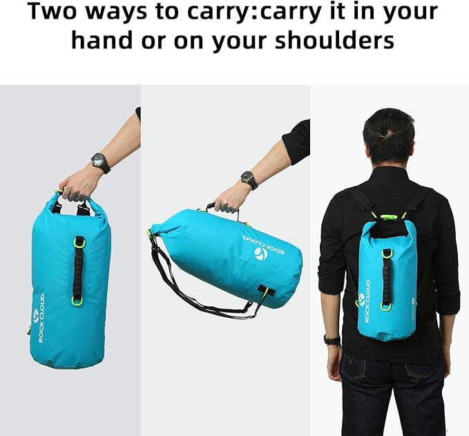 ROCK CLOUD Dry Bag Waterproof 10L Dry Sack for Kayaking Rafting Boating Beach Surfing Swimming Canoe Camping Hiking Fishing Ski