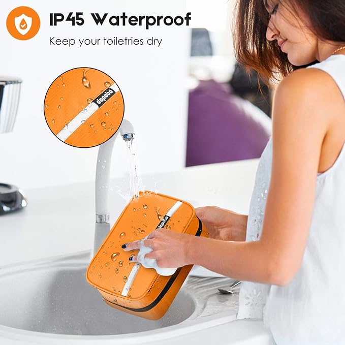 dopobo Travel Toiletry Bag for Women, Dopp Kit for Men, Waterproof Makeup Bag Shaving Bag with Hanging Hook, Portable Toiletry Organizer for Traveling and Camping