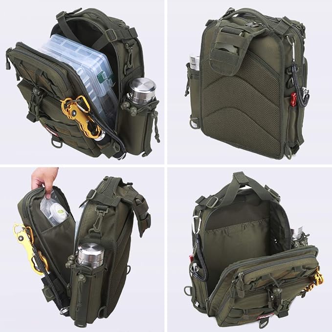 Fishing Tackle Backpack - Yvleen Outdoor Fishing Tackle Box Bag Waterproof Shoulder Backpack Fishing Gear - Saltwater Fishing Tackle Tool Box Bag