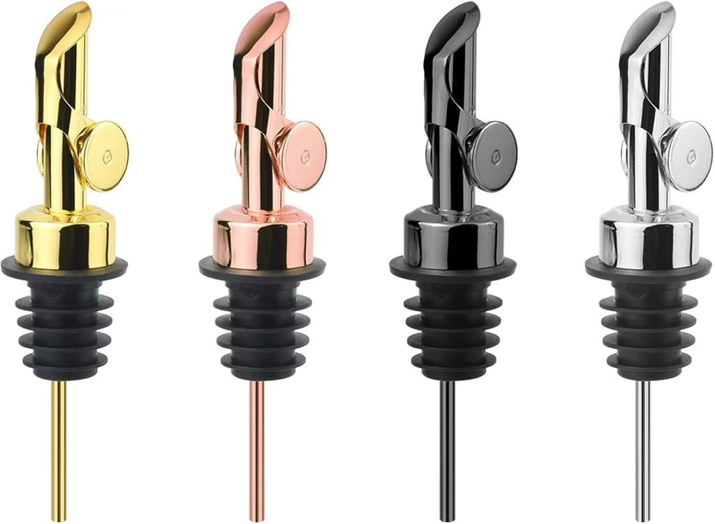 MEETSWEET Olive oil dispenser spout, pour spouts，304stainless steel automatic opening and closing spout, leak-proof, for olive oil, vinegar, wine and other liquid bottles (304) 4pcs…