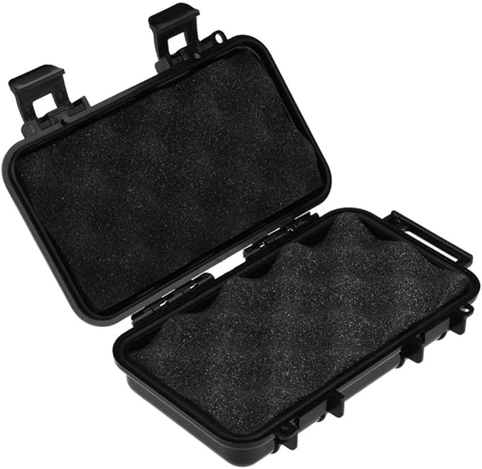 Tbest Outdoor Waterproof Shockproof Airtight Survival Box Storage Container Case Carry Box Black Dry Storage Box for Fishing Camping Hiking Outdoor Activities
