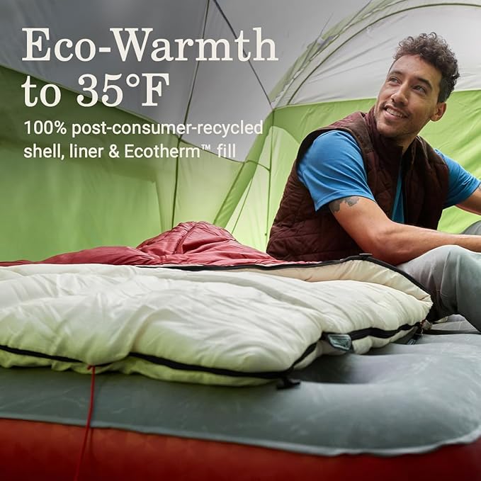 Coleman Flatlands Sleeping Bag, Made from 100% Recycled Material, Cool Weather Adult Sleep Sack