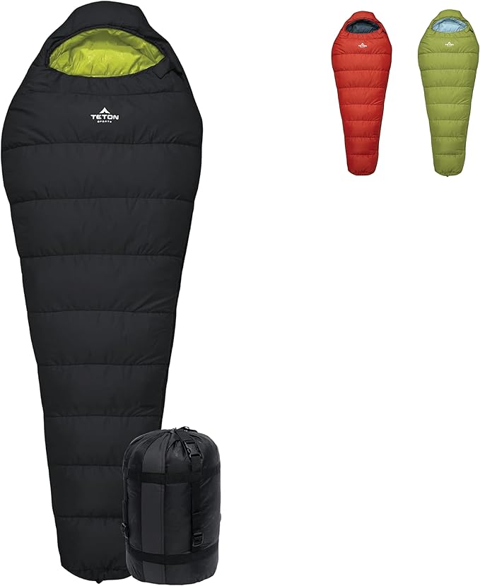 TETON Sports LEEF Ultralight Mummy Sleeping Bag Perfect for Backpacking, Hiking, and Camping; 3-4 Season Mummy Bag; Free Stuff Sack Included