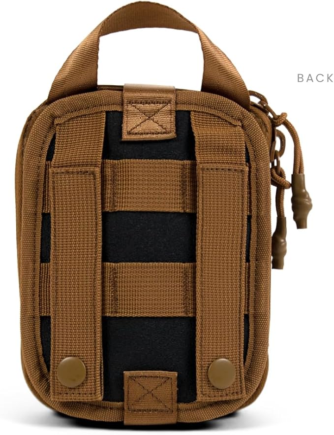 My Medic Sidekick Pro - Camping Hiking and Backpacking First Aid Kit - 70 Items with Tourniquet - HSA and FSA Eligible - Small Ifak Great for Travel or Motorcycle - Portable Emergency Kit – Coyote