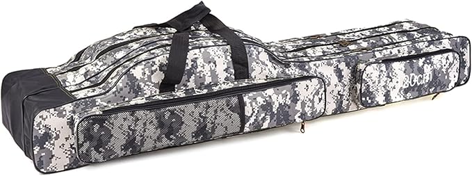 doorlay Fishing Bag Portable Folding Fishing Tackle Storage Bags Oxford Fishing Rod Case Fishing Pole Bag Carry Organizer Outdoor Waterproof for Fishing Camping Hiking Traveling