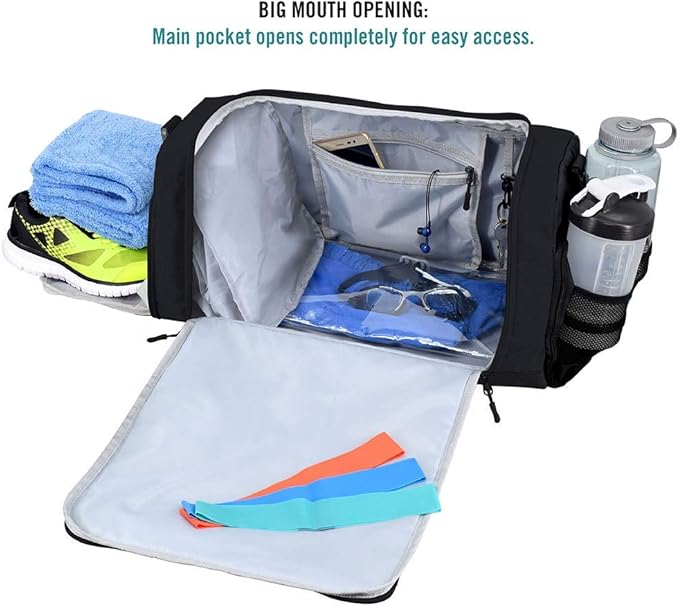 Ultimate Gym Bag 2.0: The Durable Crowdsource Designed Duffel Bag with 10 Optimal Compartments Including Water Resistant Pouch
