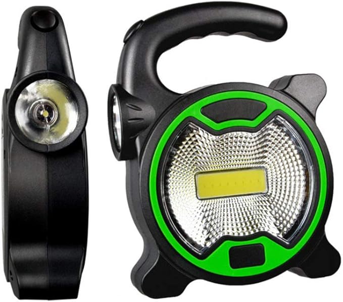 BESPORTBLE 2pcs COB LED Portable Spotlight Searchlight Outdoor Camping Light Mini Lantern Handheld Work Light Flashlight for Camping Lawn Without Battery (Green)