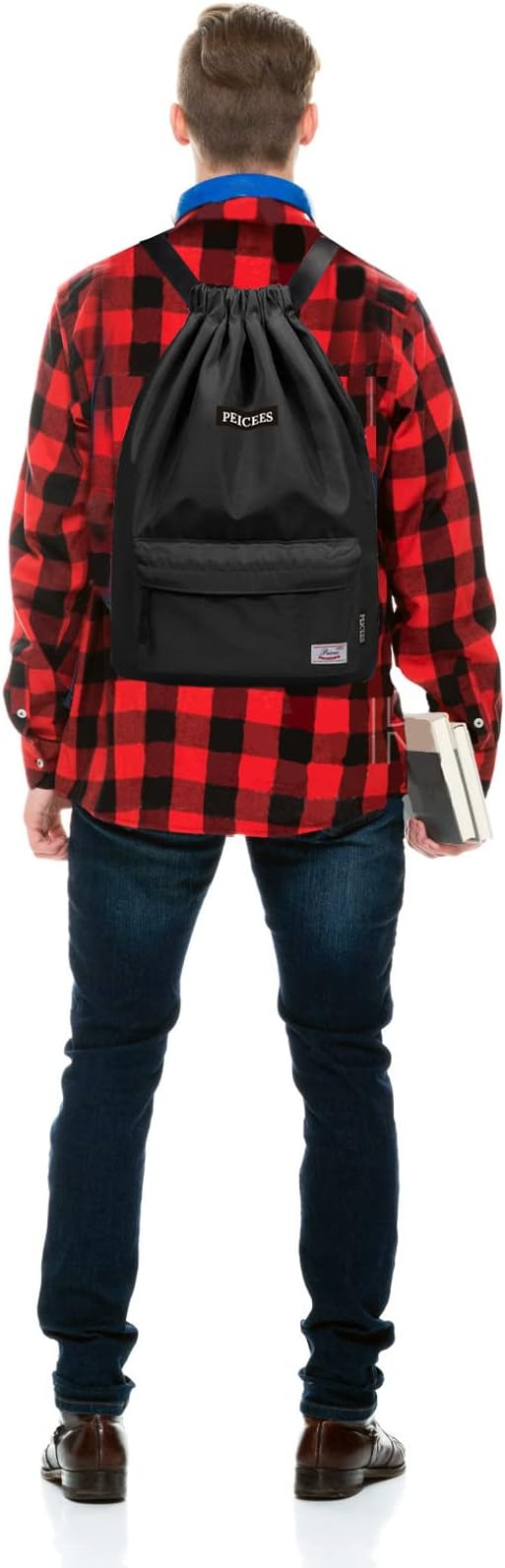 Peicees Waterproof Drawstring Sport Bag Lightweight Sackpack Backpack for Men and Women