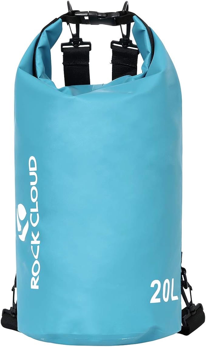 ROCK CLOUD Dry Bag Waterproof 20L Dry Sack for Kayaking Rafting Boating Beach Surfing Swimming Canoe Camping Hiking Fishing Ski, Lake Blue