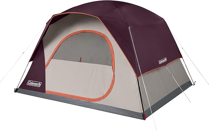 Coleman Skydome Series Camping Tent Weatherproof Tent Includes Pre-Attached Poles Rainfly Carry Bag and Unique Pattern Sets up in 5 Minutes