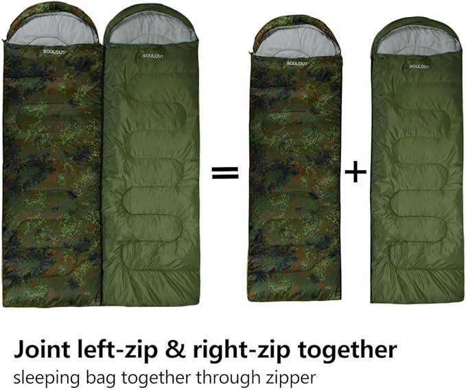 Sleeping Bag,3-4 Seasons Warm Cold Weather Lightweight, Portable, Waterproof Sleeping Bag with Compression Sack for Adults & Kids - Indoor & Outdoor: Camping, Backpacking, Hiking