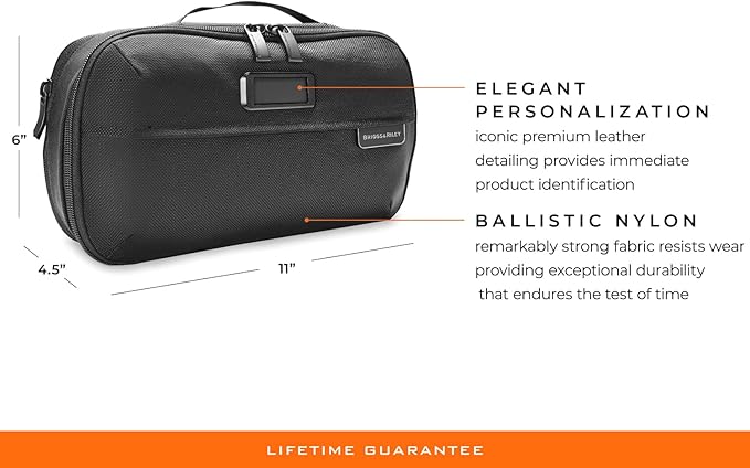 Briggs & Riley Toiletry Kit - Travel Bags for Women & Men, Organizer for Vacation, Dopp Kit for Bathroom Accessories, Makeup, & Skincare