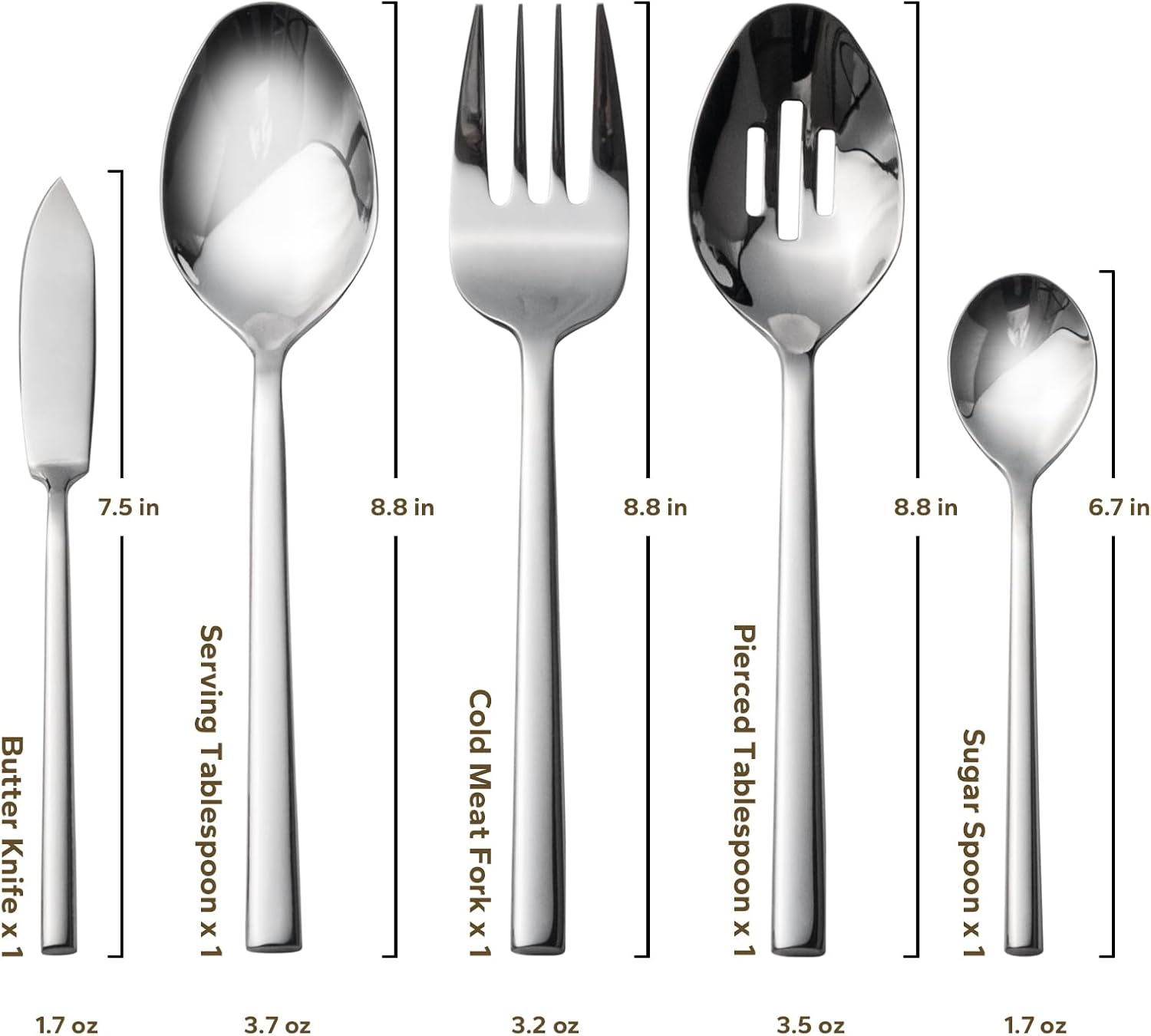 Alata Potter 45-Piece Forged Stainless Steel Flatware Set Cutlery Set,Service for 8,Silver Finish,Dishwasher Safe