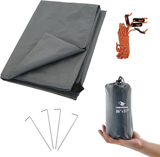 Camping Tarp Waterproof with Carry Bag for Under Tent, Ultralight Tent Footprint for Ground Camping Hiking (86" x 57")