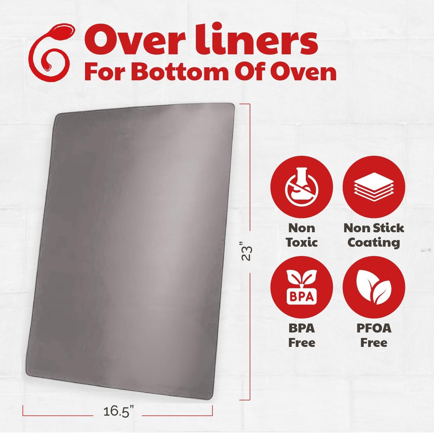 Cooks Innovations Non-Stick Oven Protector Mat - 2 Heavy Duty Nonstick Oven Rack Liners to Protect Convection, Electric, Gas, & Microwave Ovens - BPA & PFOA Free Heat Resistant Baking Mat