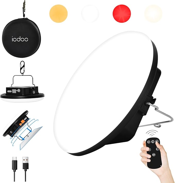 16500mAh 60W Rechargeable Camping Light with Remote 3000LM 2700/4000/6500K LED Camping Lantern Portable IP65 Waterproof Tent Lights Power Failure Emergency Survival Kits for Fathers Day Gift