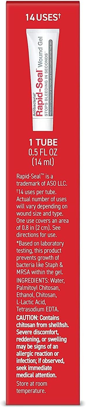 Wound Gel (1 Tube) | Stops Bleeding in Seconds | FSA HSA Eligible | Ideal for Cuts, Scrapes, Razor Nicks for Emergency First Aid Supplies