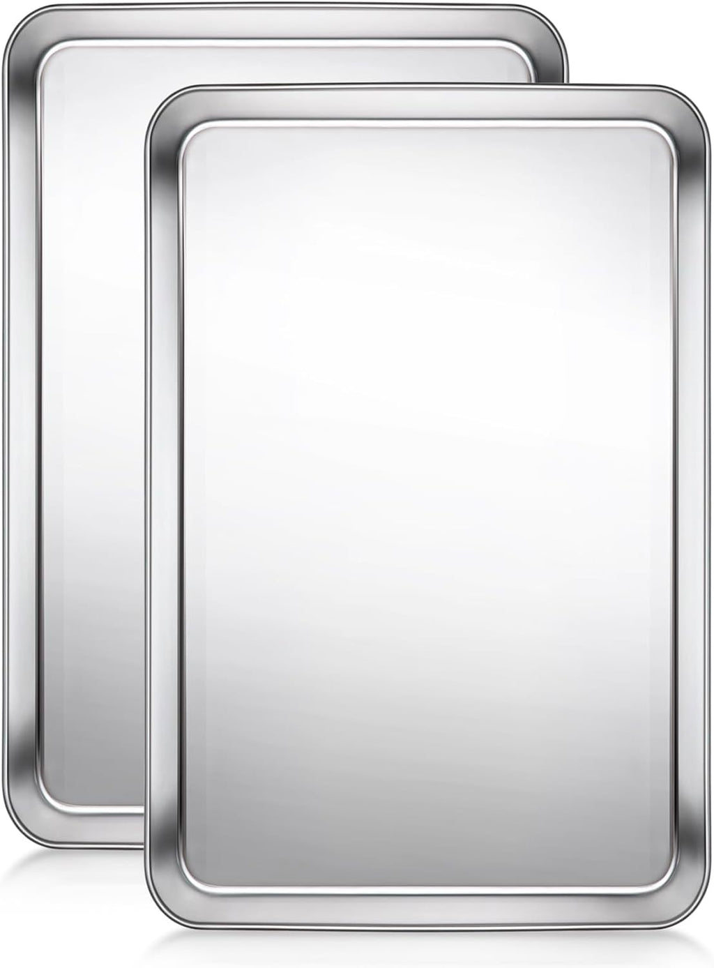 Baking Sheet, Cookie Sheet, Stainless Steel Baking Pan, 2 Piece-17.3''x 12.3'' x 1'', Half Sheet Pan for Oven, Baking Tray for Baking&Roasting, Nonstick&Nontoxic&Easy Clean