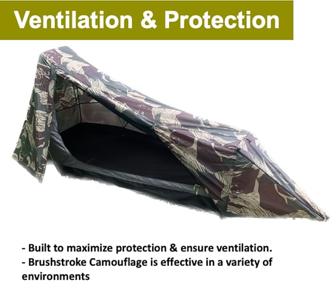 Ridgeback One Person Tent, Easy to Setup Waterproof Camping Tent for Survival Shelter, Bugout Bivy