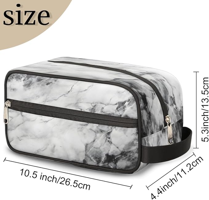 Hanging Makeup Bag,Toiletry Bag Hygiene Kits for Boys Men,Travel Cosmetic Bag,Approved Hygiene Bag Waterproof Dopp Kit Organizer for Toiletries Shower Bathroom Carry-on Accessories Gifts Gray Marble