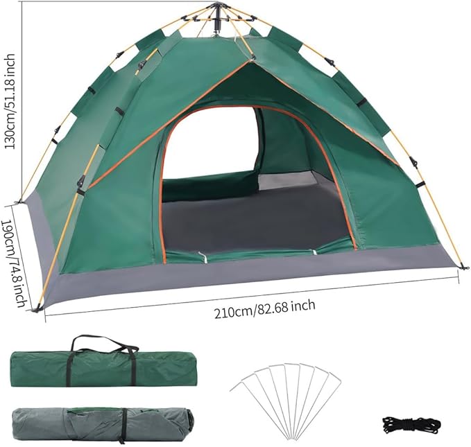 2 Person Windproof Oxford Tent Easy Setup Backpacking Tent for Camping, Hiking, Traveling