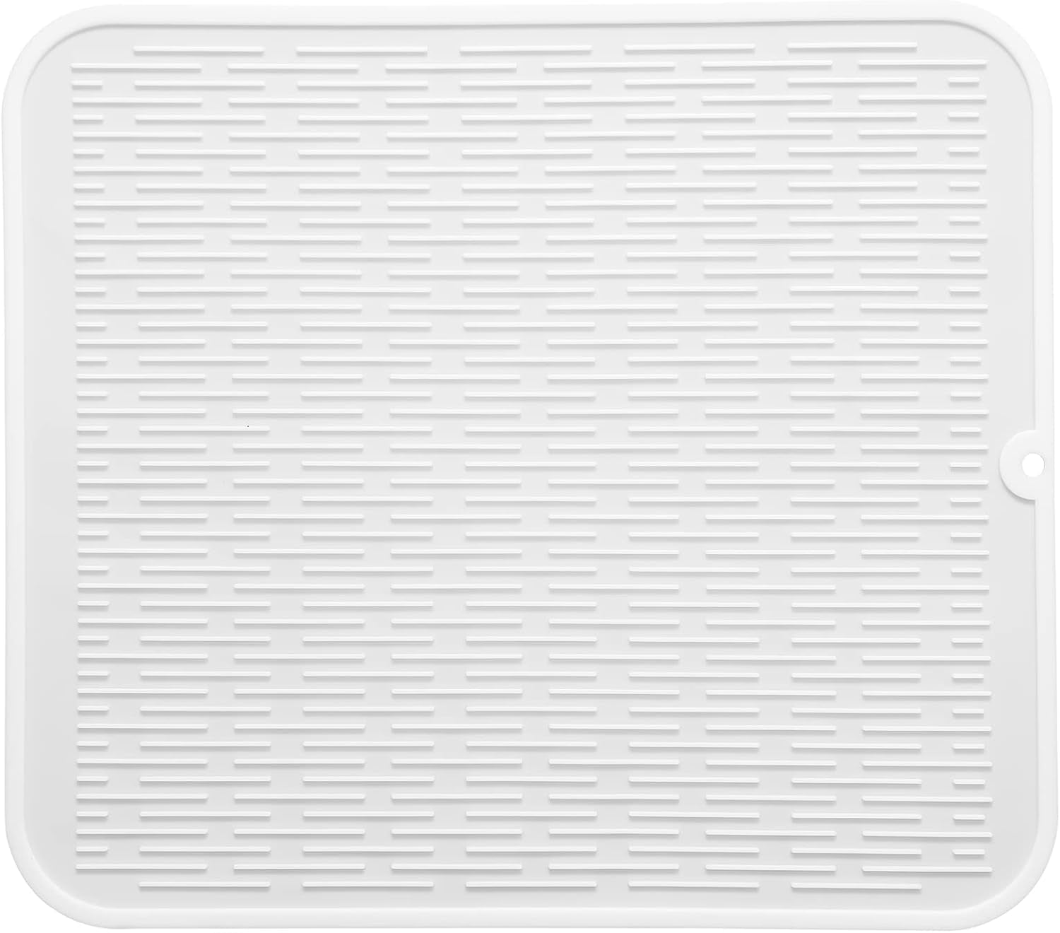 Silicone Dish Drying Mat for Multiple Usage,Easy clean,Eco-friendly,Heat-resistant Silicone Mat for Kitchen Counter or Sink,Refrigerator or Drawer Liner White 2XL 24 inches x 18 inches