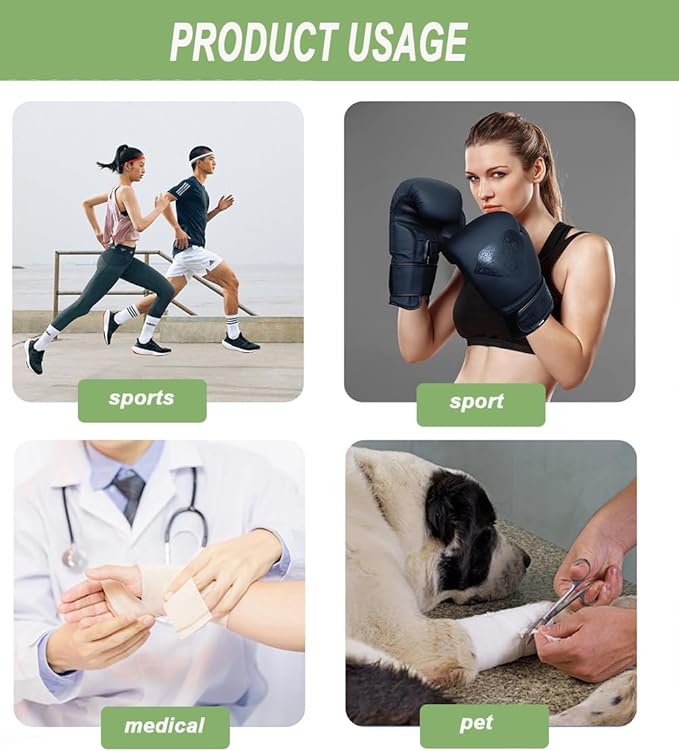 6 Pack Elastic Bandage Wrap, 4" Wide Compression Roll Latex Free Bandage for Legs, Ankle, Knee, Body Wrap, Compression Leg Wraps,First Aid Kit