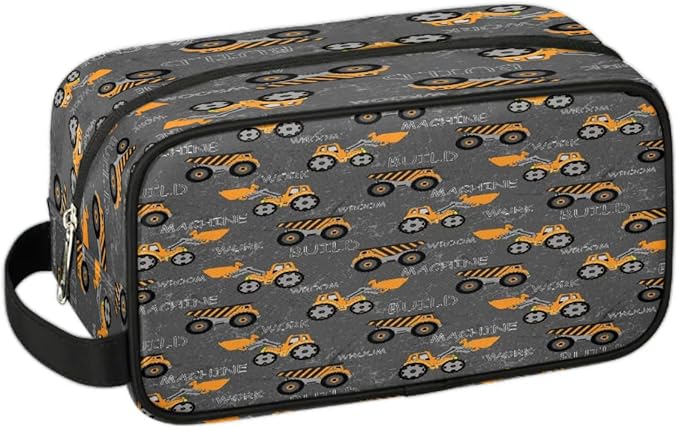Truck Tractor Cars Hanging Toiletry Bag,Travel Hygiene Kits for Boys Mens,Waterproof Makeup Carry-on Bags,Cosmetic Bag,TSA Approved Shave Dopp Kit for Toiletries Shower Bathroom Accessories Gifts