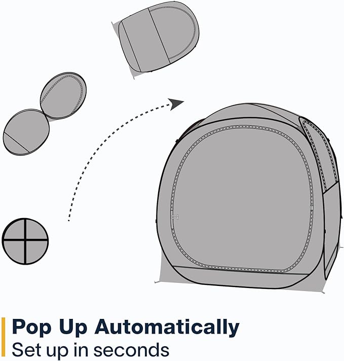 EighteenTek Pod All Weather Sports Tent with Sealed Floor - Instant Tent Shelter - Outdoor Bubble Tent - Rain Tent Camping Sun Shelter Pop Up Clear, Patent Pending for Sports Events Fishing Cheering