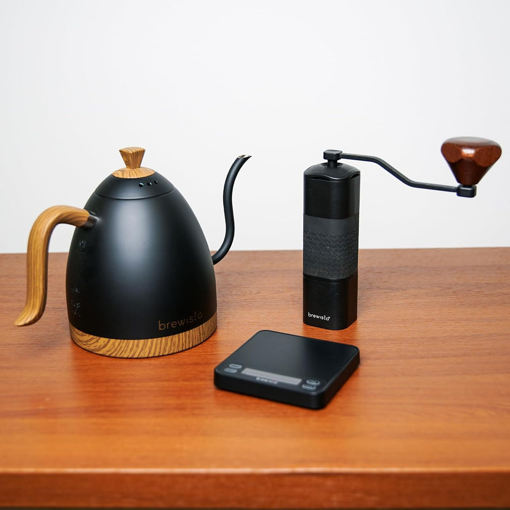 Brewista Artisan Electric Gooseneck Kettle, Water Boiler with LCD Panel, Precise Temperature Control, Fast Boiling and Keep Warm Settings for Pour-Over Coffee & Tea, Café, 1 Liter (Matte Black)