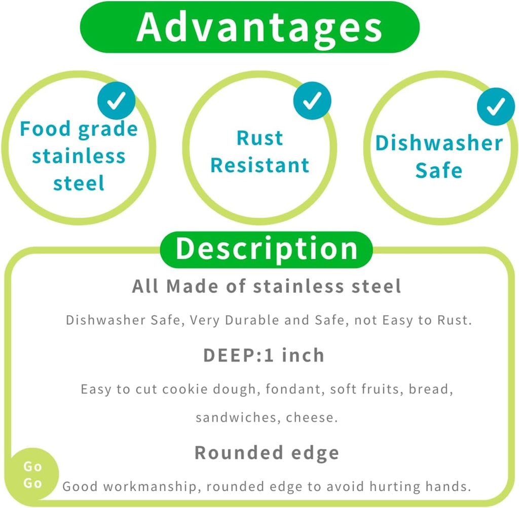 Rectangle Cookie Cutter Set with Bow- 4.2 Inch - Dishwasher Safe - Metal Plaque Cookie Cutter for Baking - Perfect for Baby Shower, Birthday, Wedding, Graduation, and Holiday Cookies