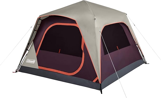 Coleman Skylodge Instant Tent 4/6/8 Person Tent Sets Up in About 1 Minute Weatherproof with Pre-Attached Poles & Carry Bag Made of PFAS-Free Materials