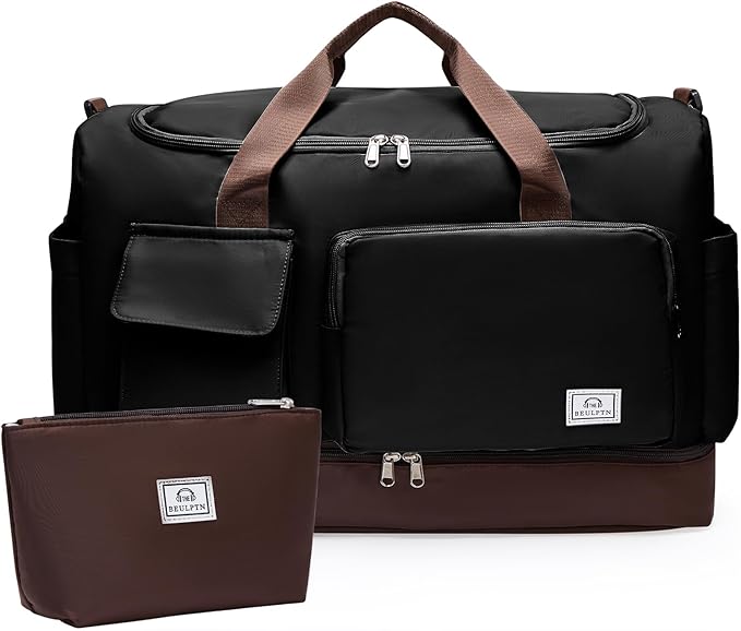 Small Gym Bag for Women, Travel Duffle Bag Carry On Weekender Bag with Shoe Compartment