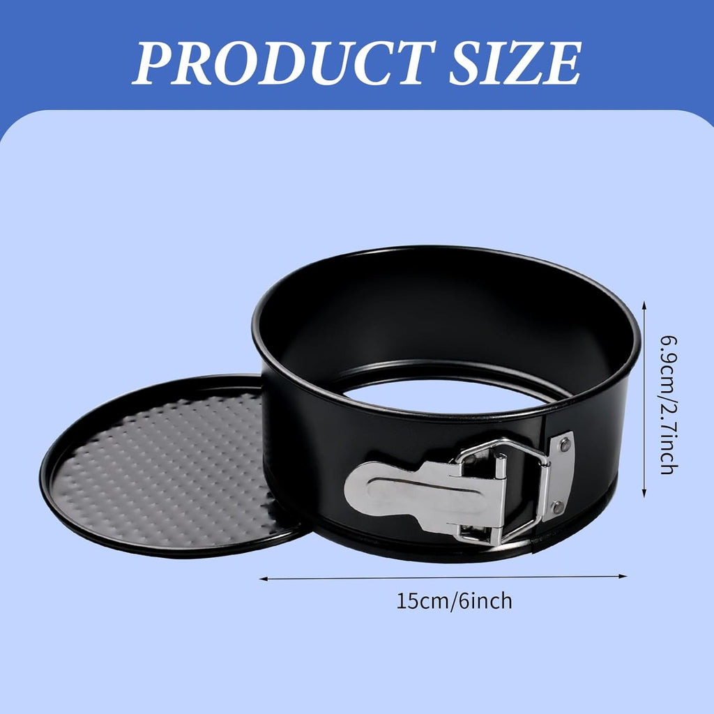 12 Pcs 6 Inch Non Stick Spring form Pan with Stainless Steel Spring Buckles,Round Carbon Steel Cake Mold with Removable Bottom for Baking Kitchens and Restaurants