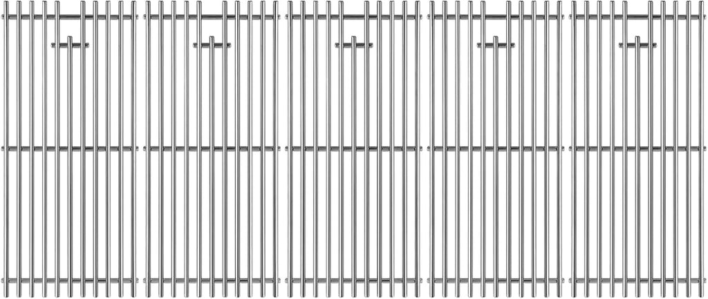 16517 Stainless Steel 5 Cooking Grates Replacement Parts for Bull Angus 40" Grill 57568 57569 57568CE 57568AGA 57569CE Brahma Lion Premium L90000 57569CE 57569CE Gas Grill 19-1/4"
