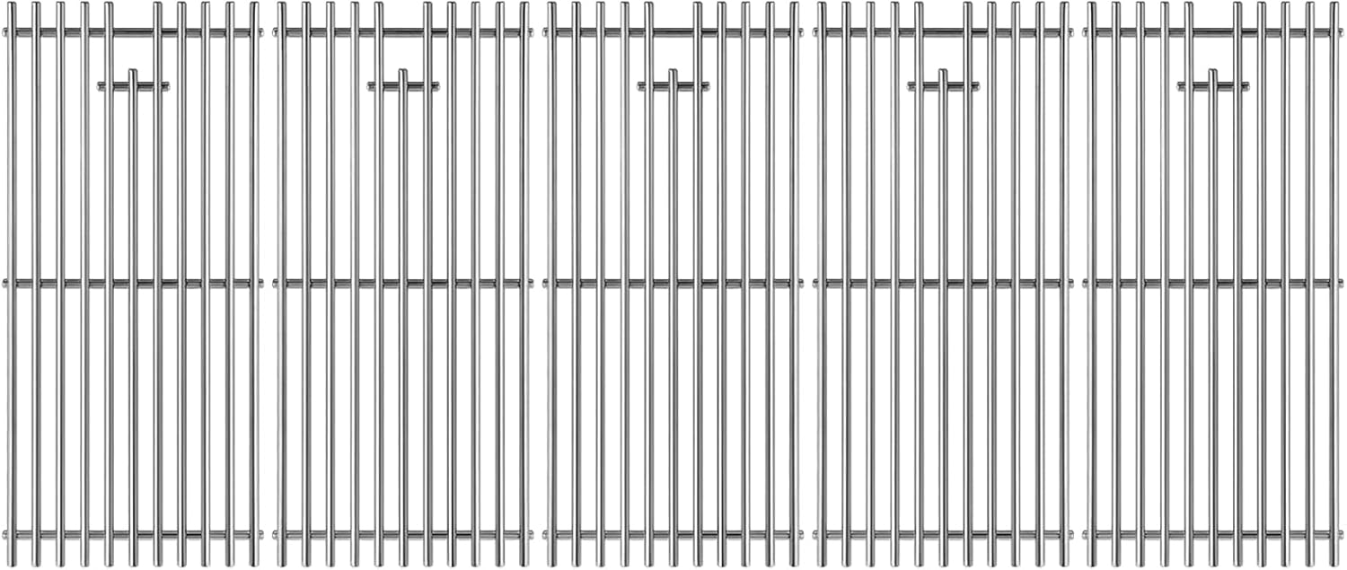 16517 Stainless Steel 5 Cooking Grates Replacement Parts for Bull Angus 40" Grill 57568 57569 57568CE 57568AGA 57569CE Brahma Lion Premium L90000 57569CE 57569CE Gas Grill 19-1/4"