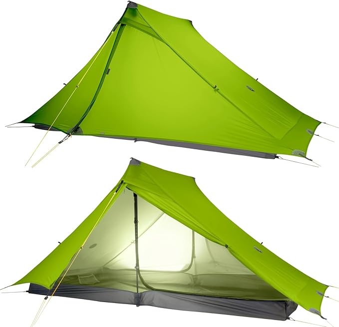 LANSHAN Ultralight Tent 3-Season Backpacking Tent for 1-Person or 2-Person Camping, Trekking, Kayaking, Climbing, Hiking