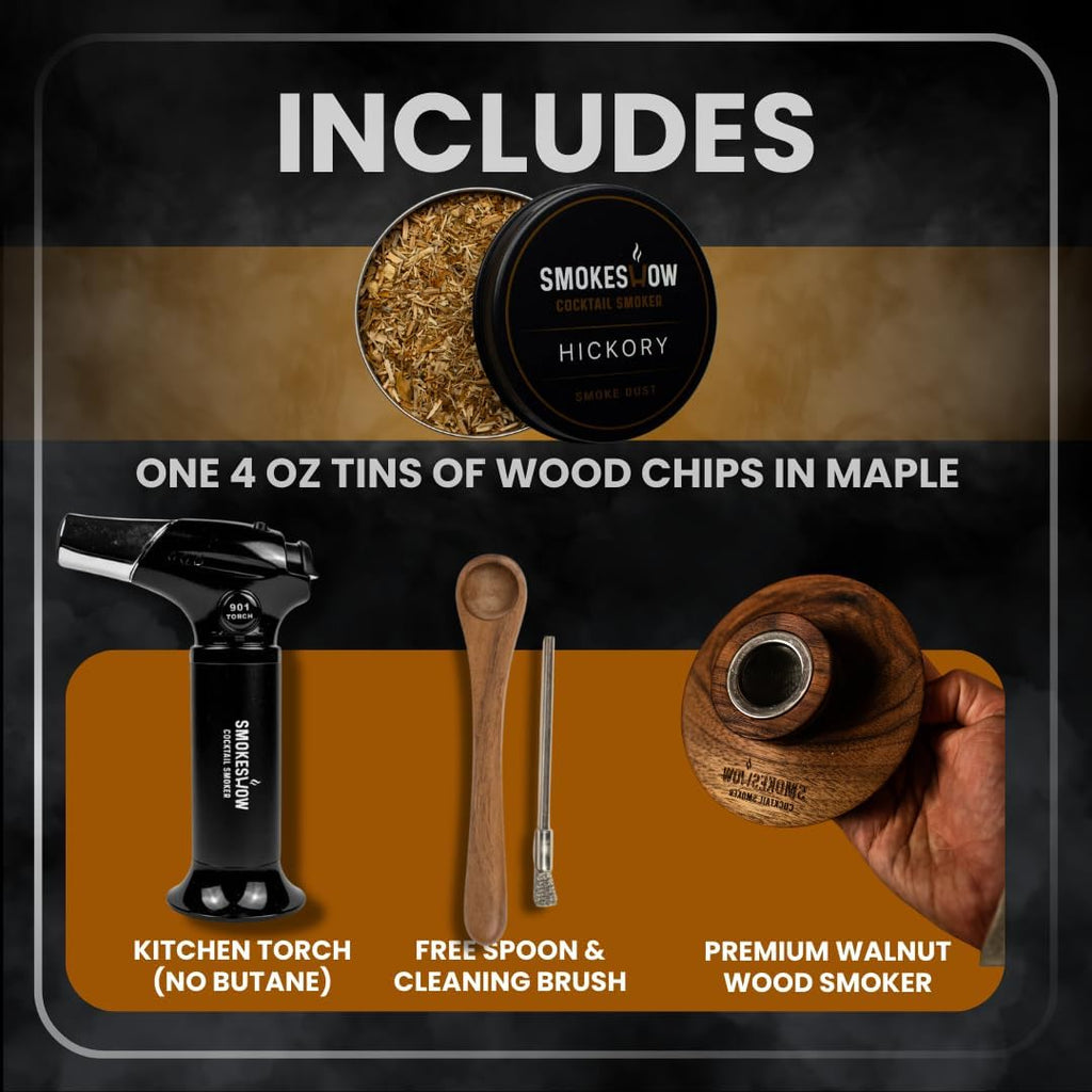 Bundle with Kitchen Torch, One Flavor of Wood Chips Hickory (No Butane Included)