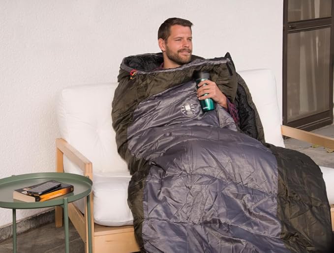 Coleman Big Basin 15°F Big & Tall Sleeping Bag, Cold Weather Sleeping Bag with Snag-Free Zipper & Better Heat Retention, Machine Washable