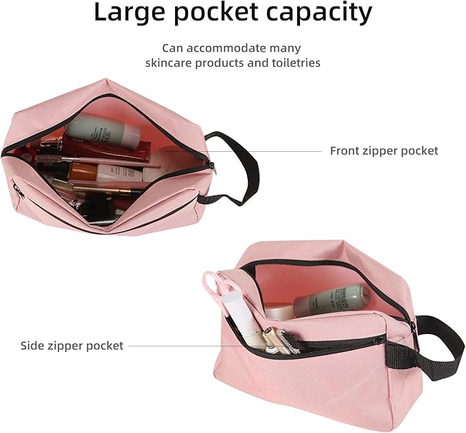 Travel Toiletry bag Toiletry bag for women men Hanging Cosmetic bag Travel accessories for Women Men (Pink)