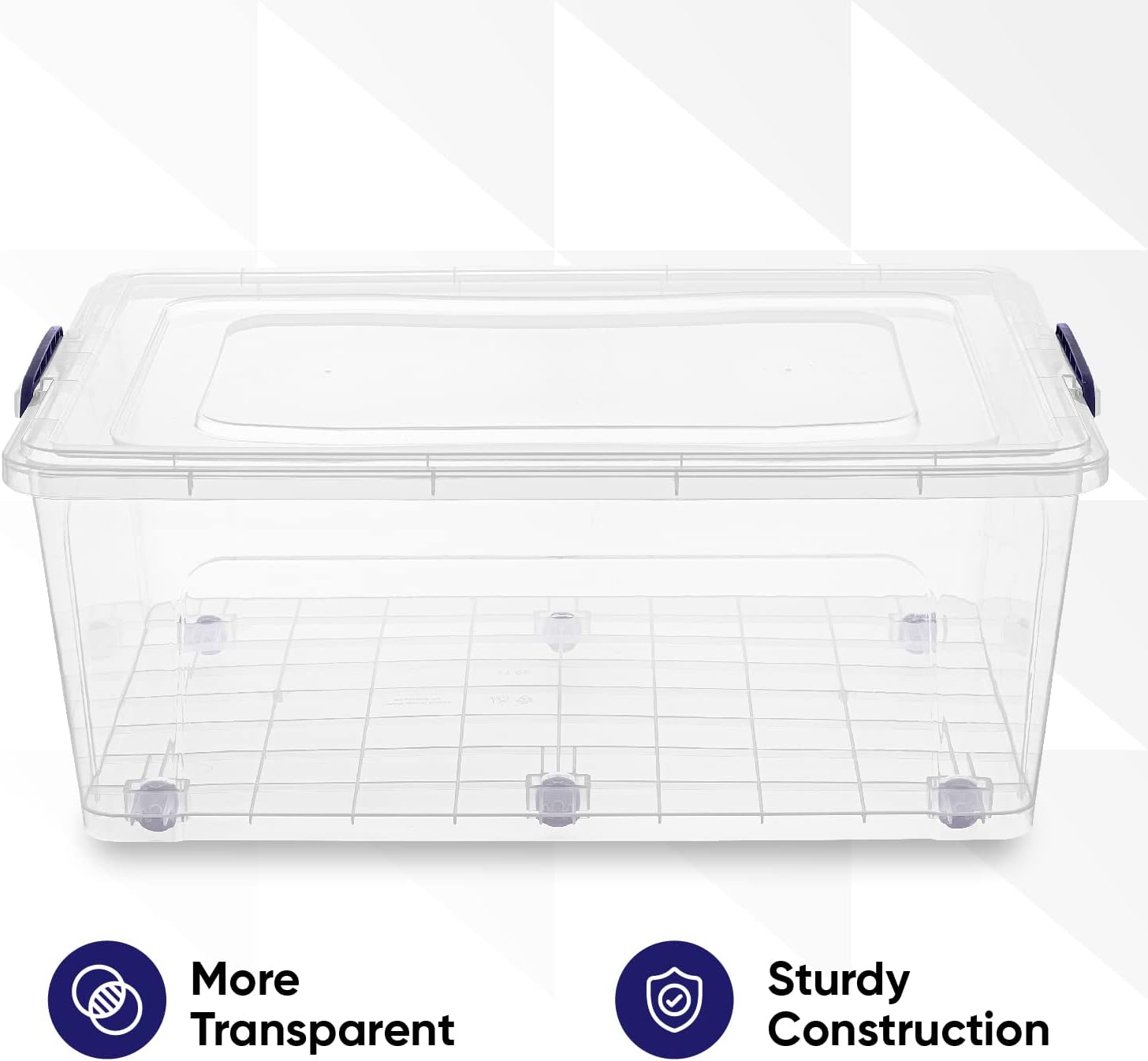 Superio Storage Bins with Lids, Clear Plastic Containers for Organizing, Stackable Totes, BPA Free, Odor Free, Organizer Boxes for Home, and Dorm (2 Pack, 60 Quart)
