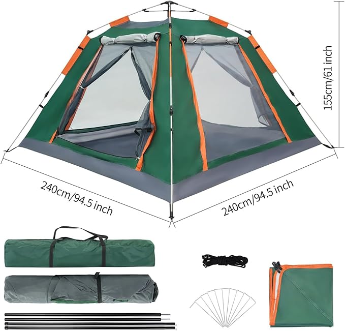 2 Person Windproof Oxford Tent Easy Setup Backpacking Tent for Camping, Hiking, Traveling