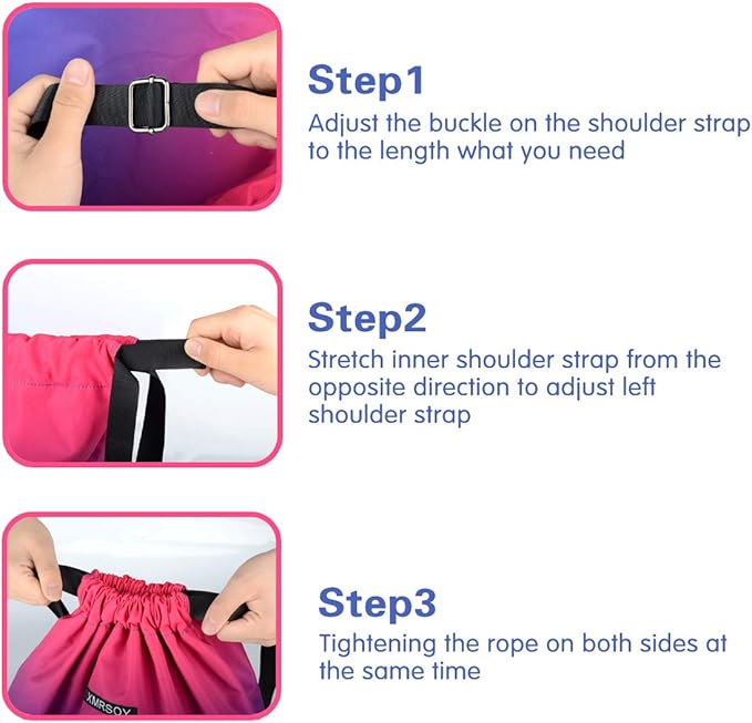 Gym Drawstring Backpack Water Resistant String Bag Nylon Cinch Sport Bag Sackpack