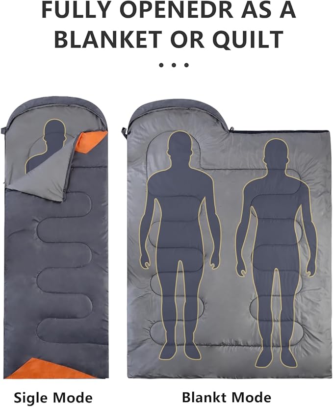 Sleeping Bags for Adults Backpacking Lightweight Waterproof- Cold Weather Sleeping Bag for Girls Boys Mens for Warm Camping Hiking Outdoor Travel Hunting with Compression Bags