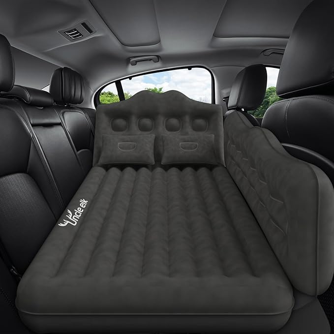Car Air Mattress Bed: Inflatable Back Seat Air Mattress for SUV, Thick Camping Sleeping Pads with Pillows Air Pumps, Sedan, Truck, SUV, Black