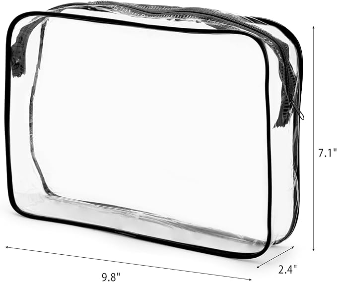 Tbestmax 10 Pack Clear Cosmetic Bags Makeup Bags Portable Waterproof TSA Approved Travel Toiletry Bags Organizer