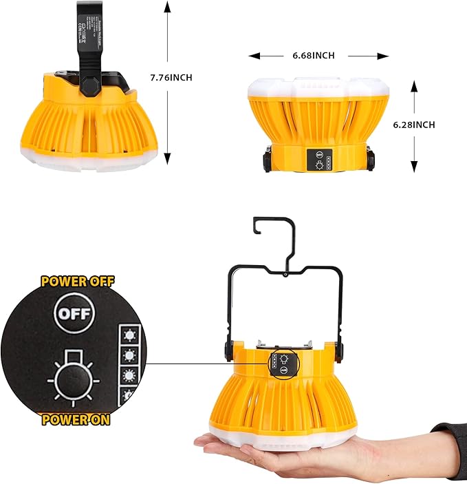 2400LM LED Camping Lantern for Dewalt 20V MAX Lithium Battery, 24W LED Work Light for Car Repairing , Camping, Emergency and Hurricane, Hiking, Fishing
