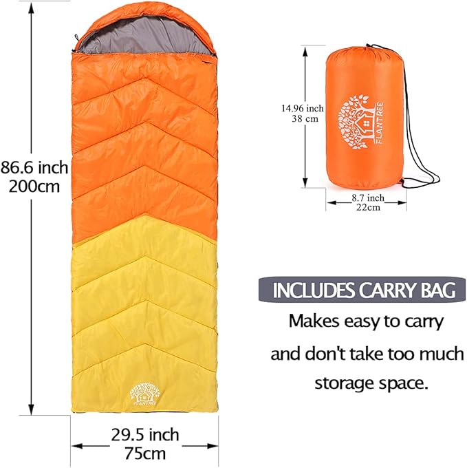 Sleeping Bag 4 Seasons Adults & Kids for Camping Hiking Trips Warm Cool Weather,Lightweight and Waterproof with Compression Bag,Indoors Outdoors Activities